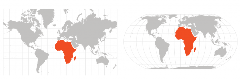 África es grande y quiere que los mapas lo muestren